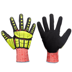 tpr098 tpr anti vibration nitrile sandy coated gloves thumbfork reinforced