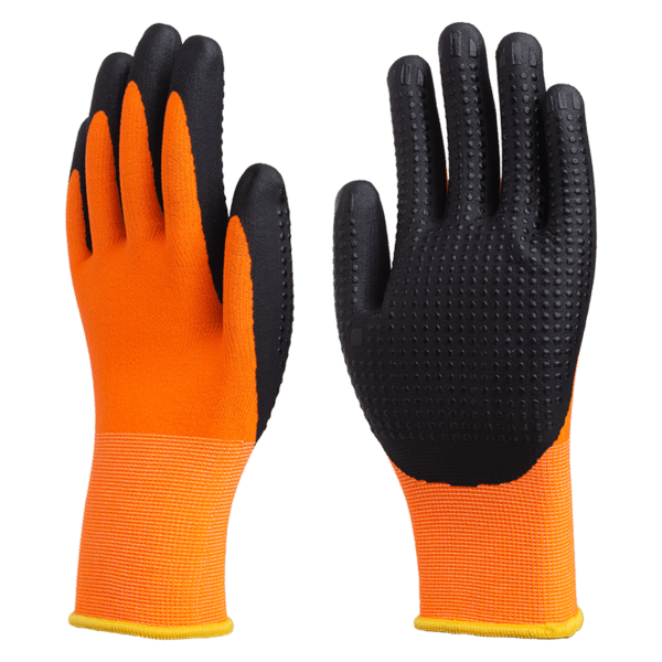 hnlf205 nylon spandex liner with nitrile super foam and dots gloves