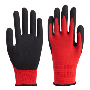 hnls203 13gauge polyester liner nitrile sandy coated gloves