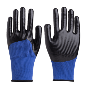hnlu10 13gauge u4 polyester liner half nitrile smooth coated gloves