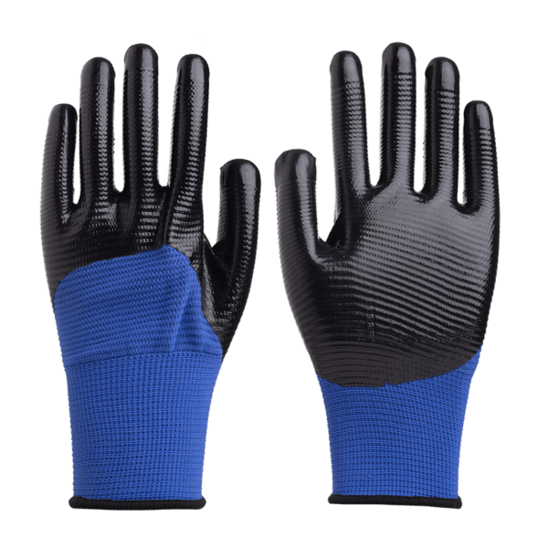 hnlu10 13gauge u4 polyester liner half nitrile smooth coated gloves